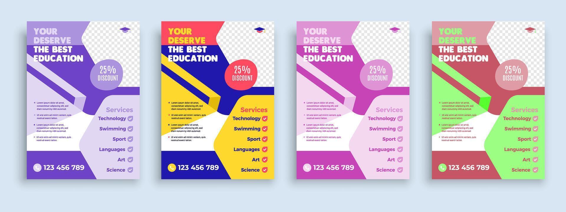 Flyer brochure cover template for Kids back to school education admission layout design template vector