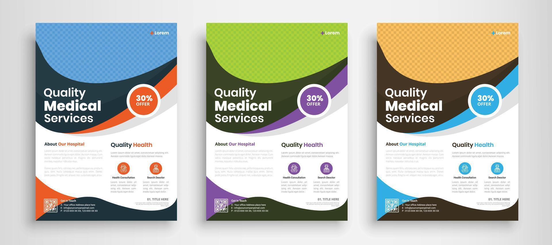 Modern Medical Flyer Template Design. Healthcare business flyer Template, Medical and healthcare modern flyer template vector