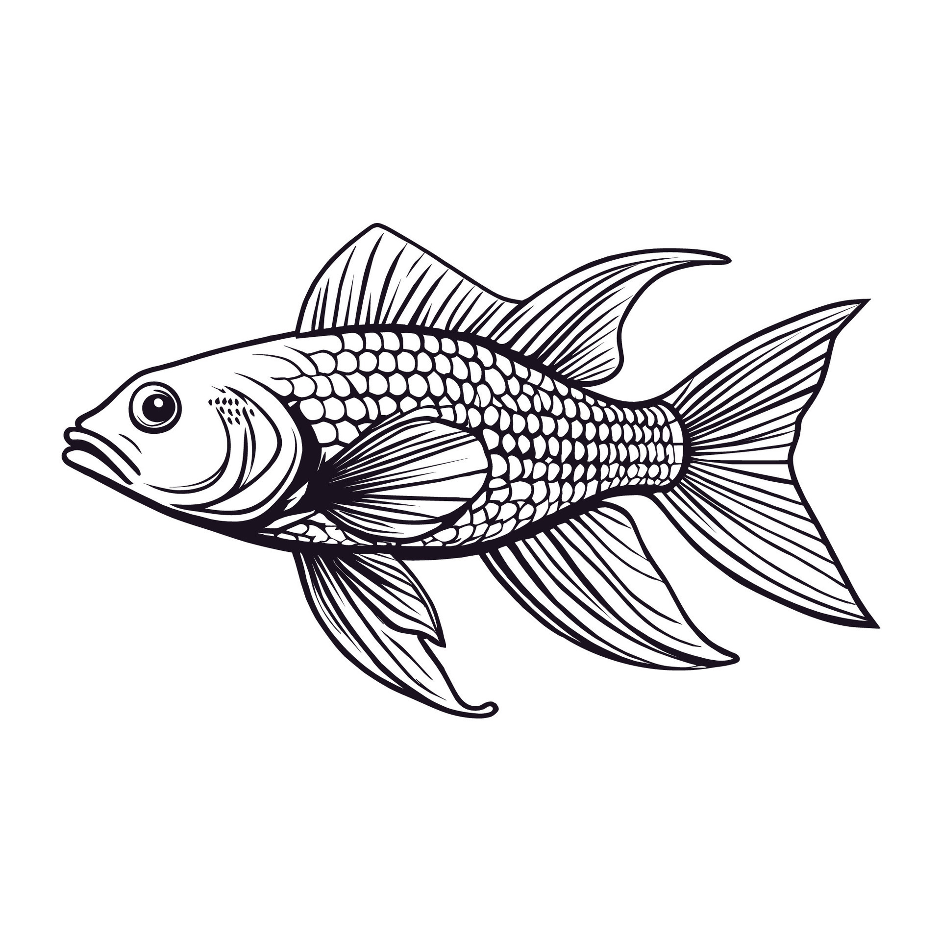 Free line art fish vector 38242051 Vector Art at Vecteezy