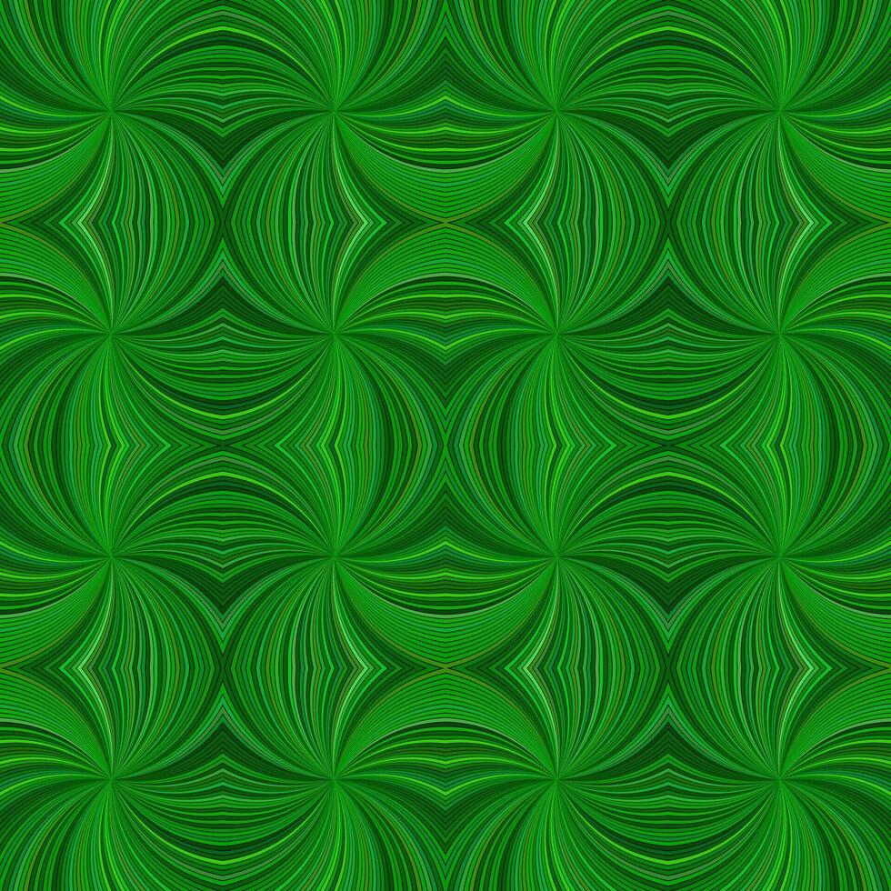 Green hypnotic abstract seamless striped vortex pattern background design - vector graphic with curved rays