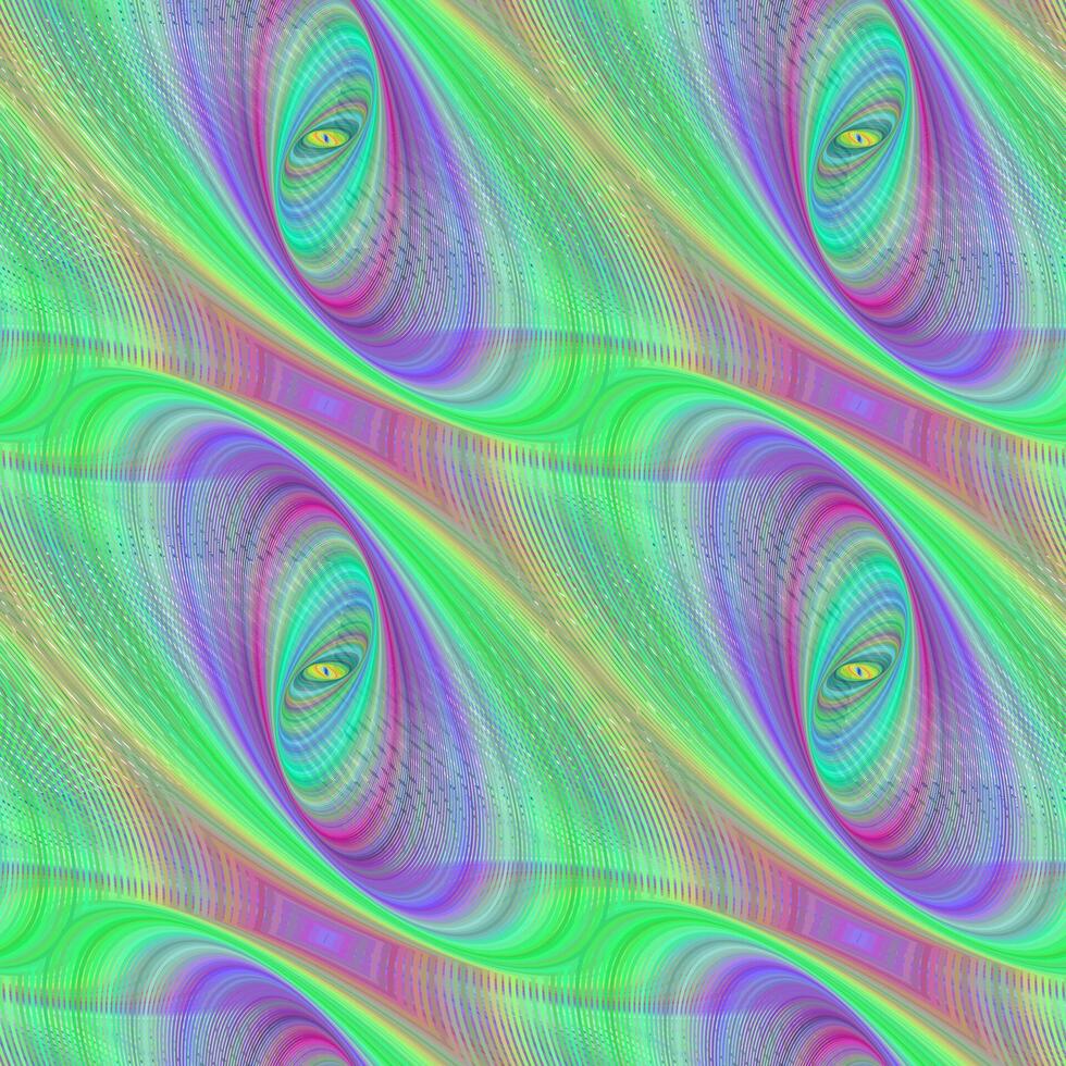 Green colorful elliptical repeating fractal pattern design vector