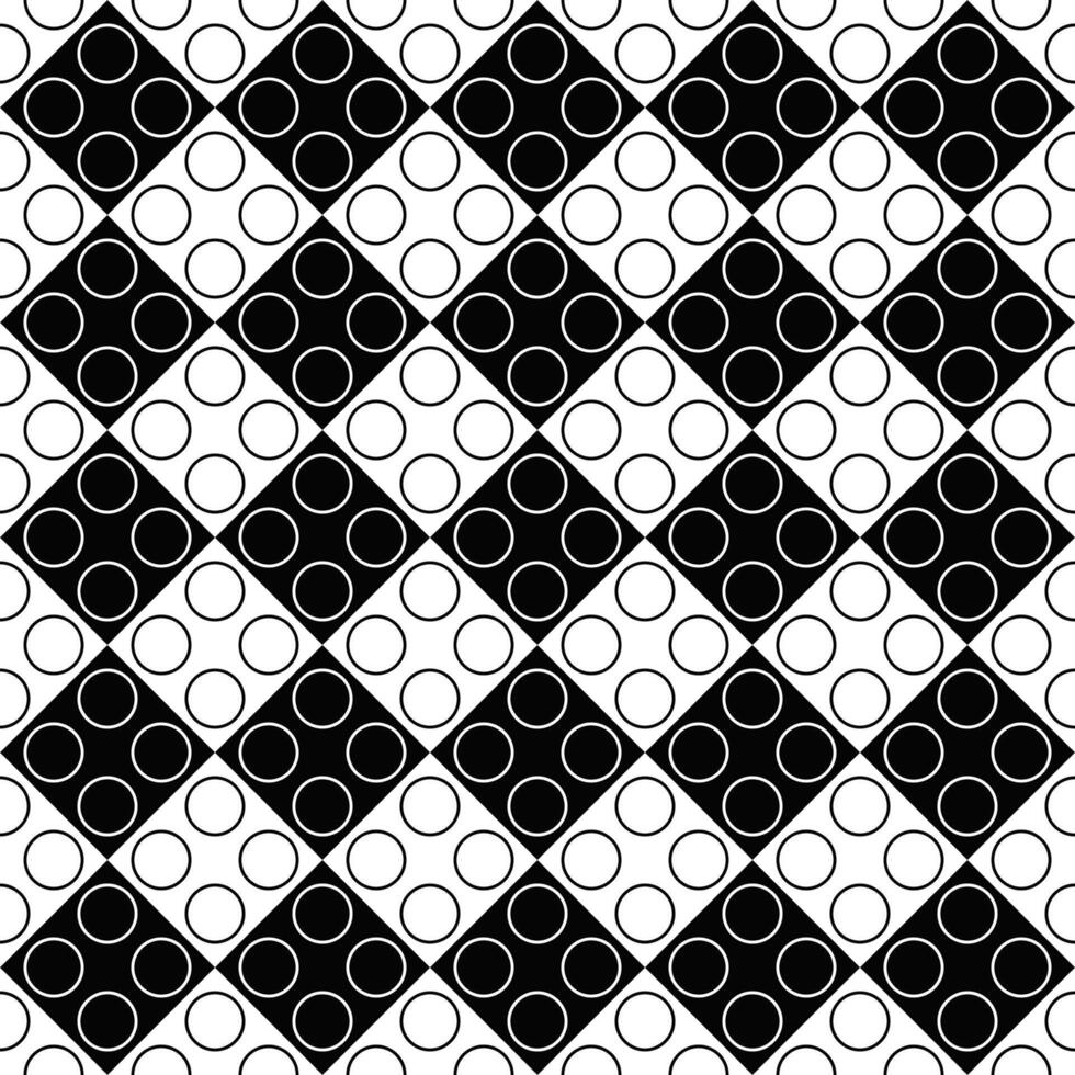 Geometrical seamless ring pattern background - abstract black and white vector graphic design