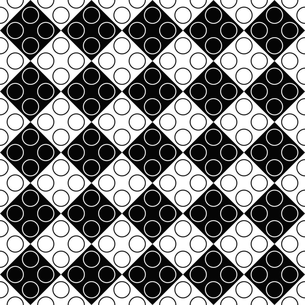 Geometrical seamless ring pattern background - abstract black and white vector graphic design