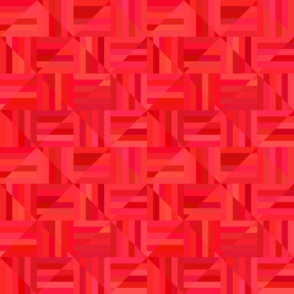Red abstract striped square mosaic pattern background - repeatable graphic design vector