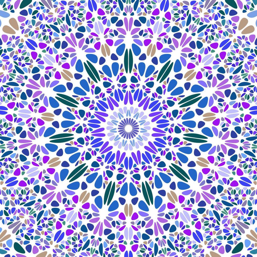 Oriental geometrical round ornament background - floral psychedelic abstract vector design from colorful shapes