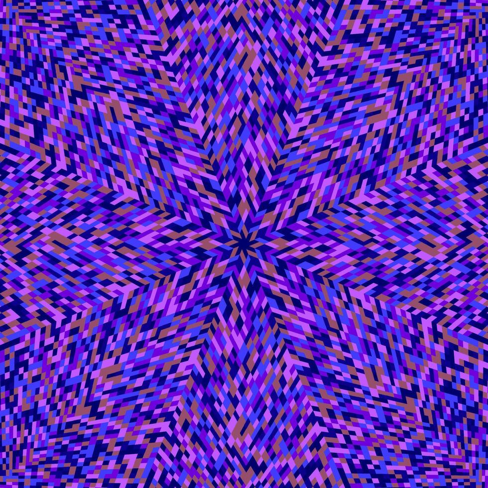 Dynamic tiled mosaic background - abstract psychedelic circular colorful hypnotic vector graphic design from geometrical tiles