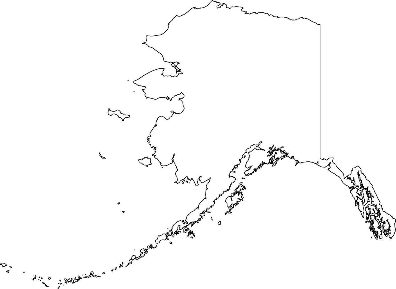 Alaska outline map vector