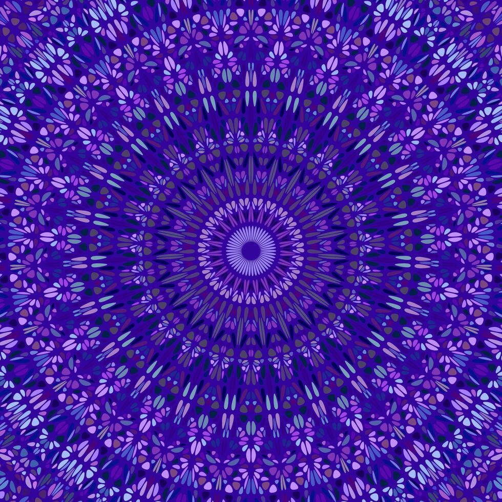 Psychedelic oriental floral mosaic mandala background design - abstract circular vector artwork