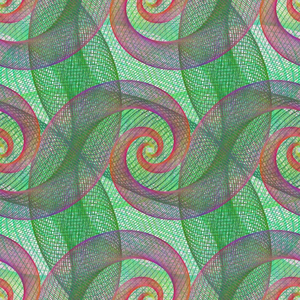 Computer generated repeating wired spiral pattern background vector