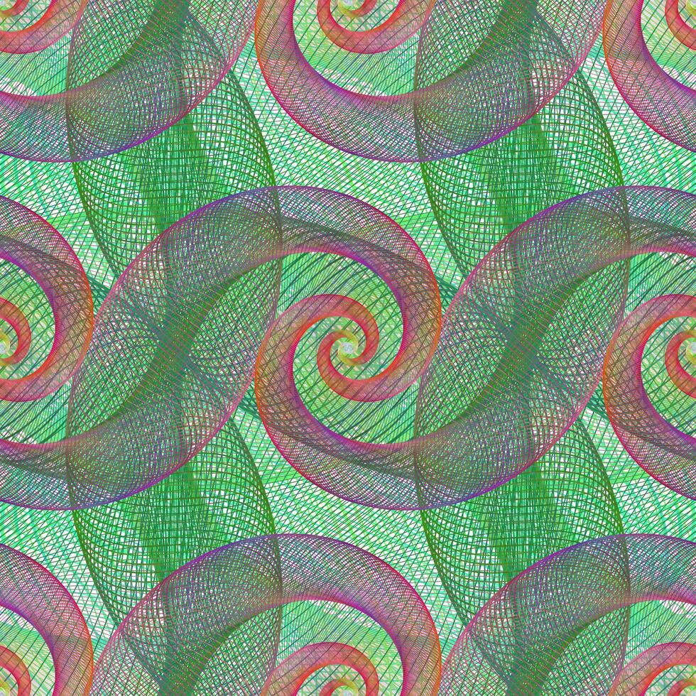 Computer generated repeating wired spiral pattern background vector