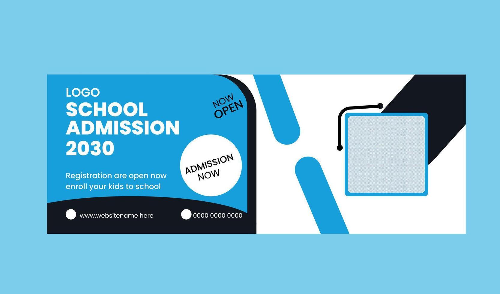 School Admission Web Banner Template Design vector