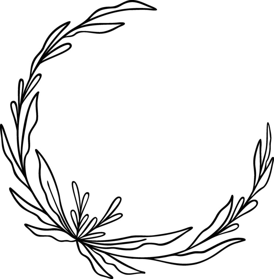 Botanical Wreath Border Vector Illustration