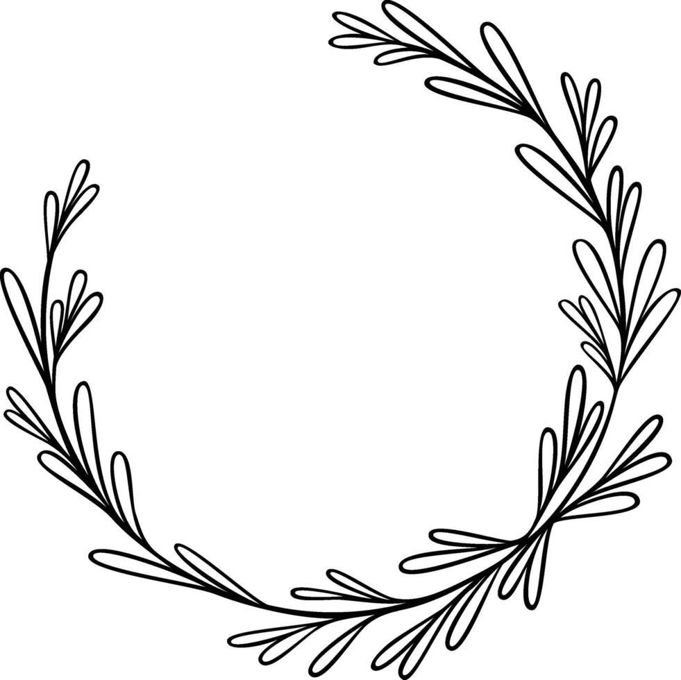 Laurel Leaf Wreath Border Vector Illustration