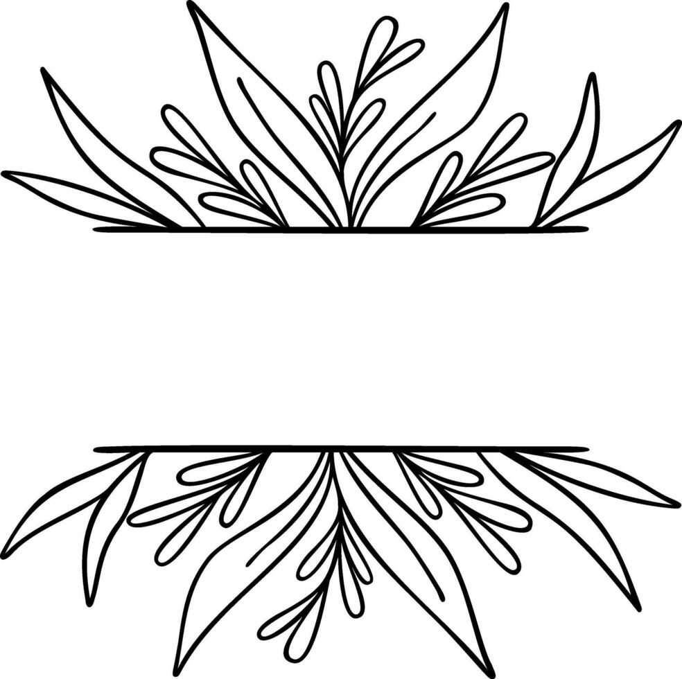 Leafy Title Frame Vector Illustration