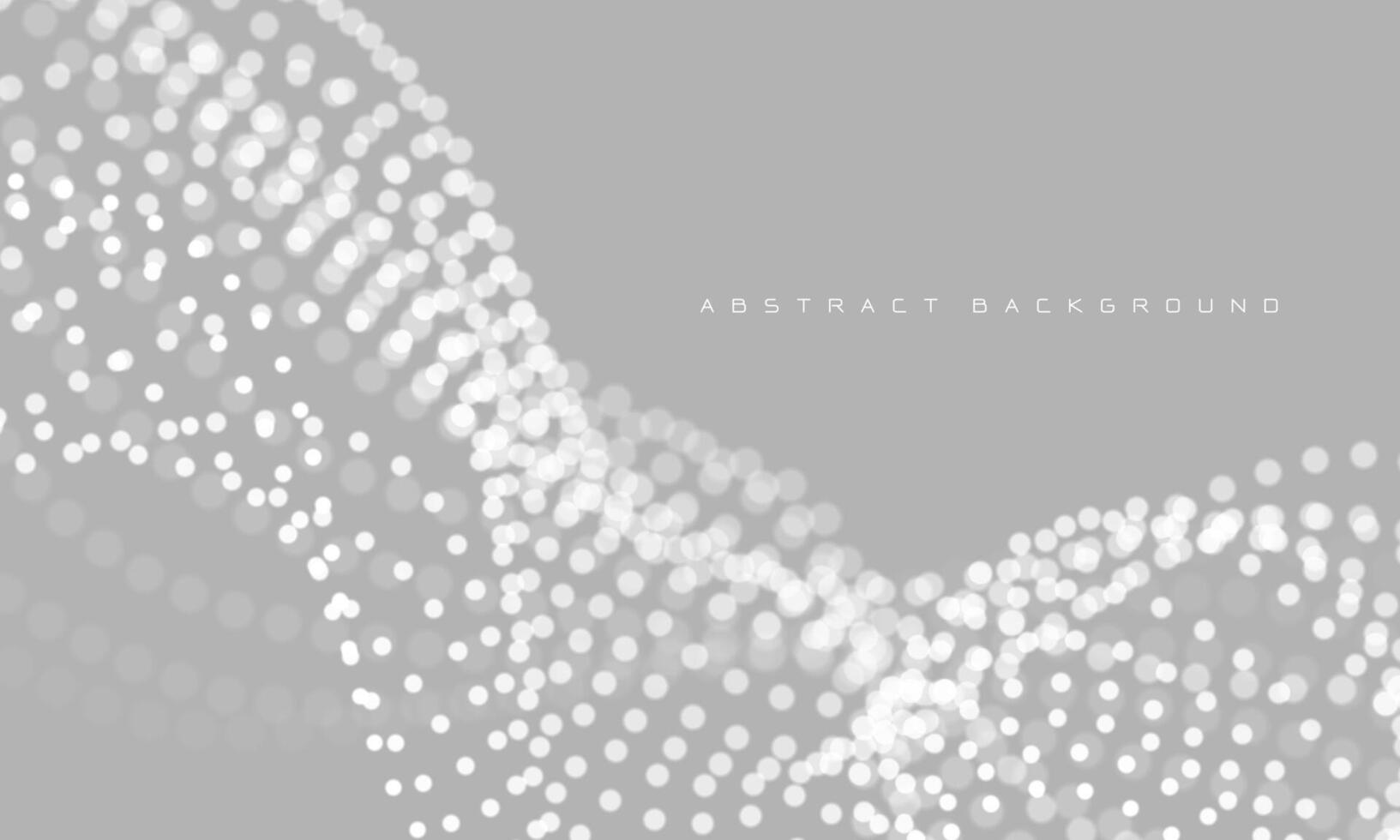 Abstract 3D grey particles flow wave dot landscape digital data structure future mesh grid technology background vector