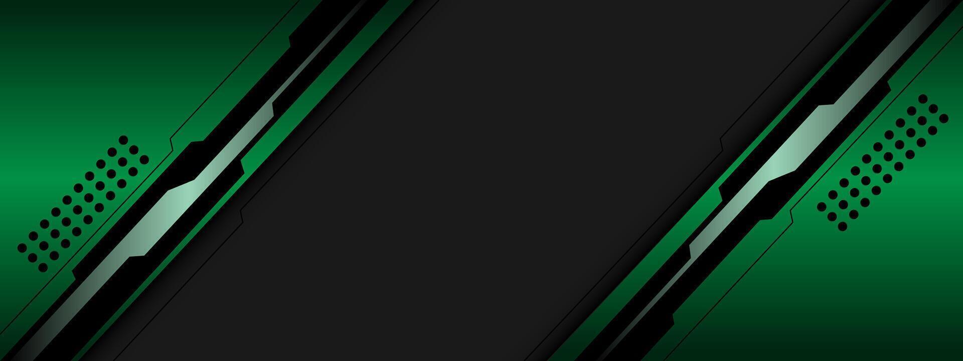 Abstract green metallic black line circuit cyber with geometric blank space design modern futuristic technology creative background vector