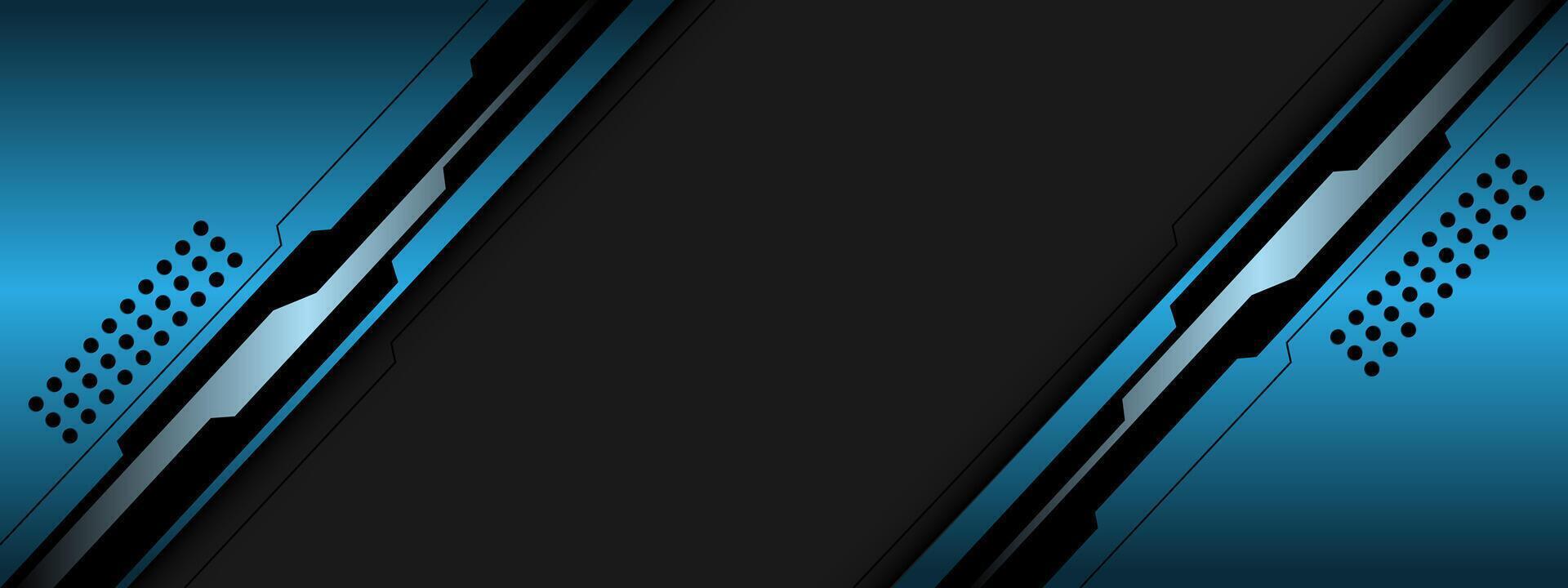 Abstract blue metallic black line circuit cyber with geometric blank space design modern futuristic technology creative background vector
