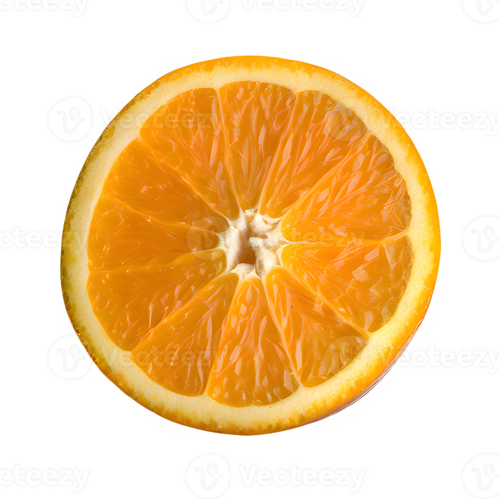 AI generated Sliced orange isolated on transparent background png
