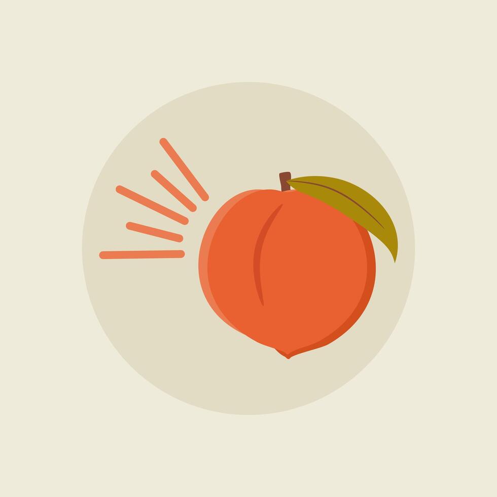 Cute Peach design icon vector