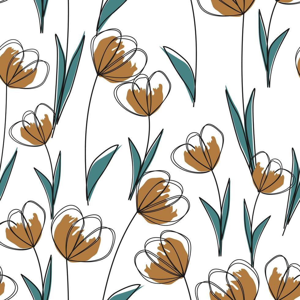 Flower nature seamless pattern background vector