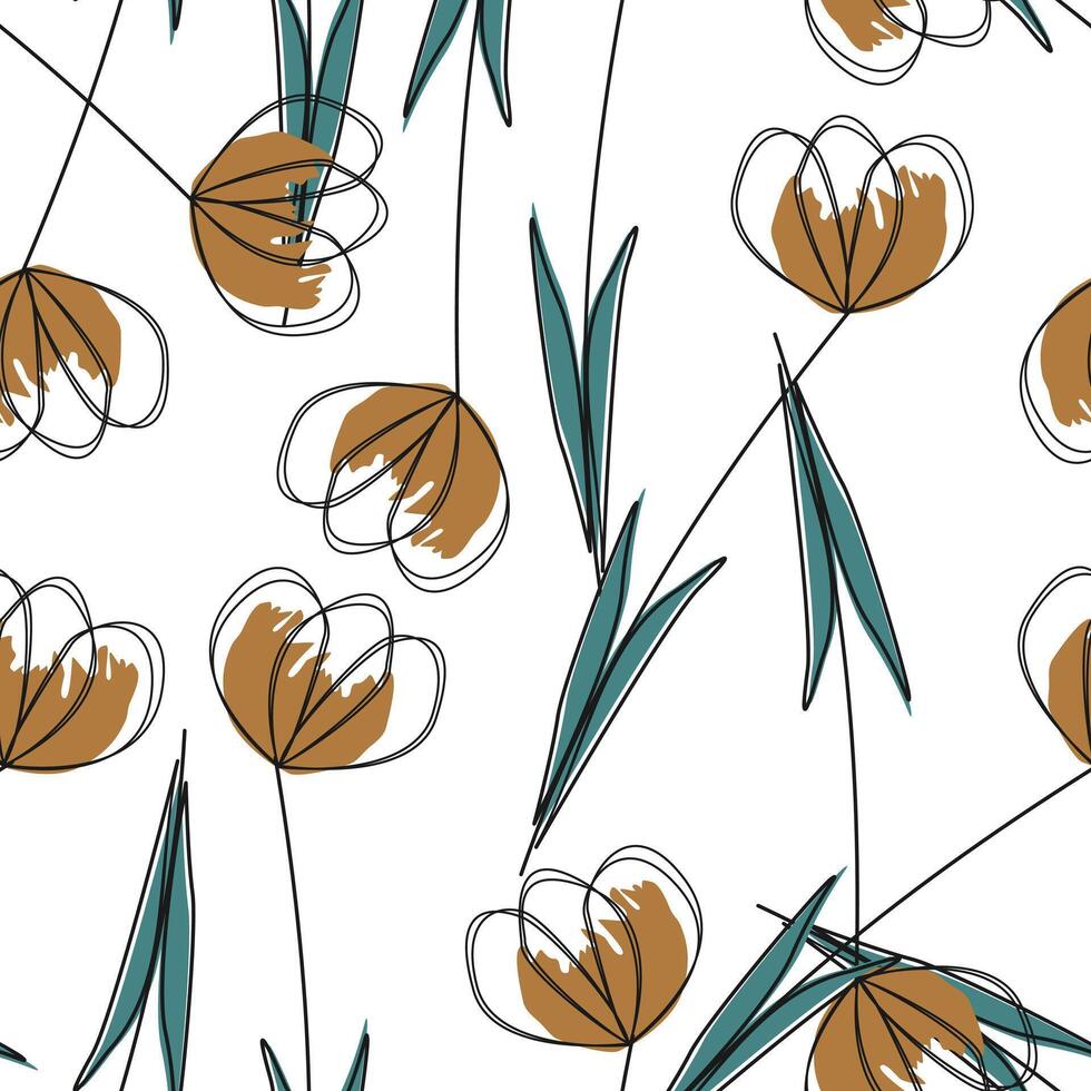 Flower seamless pattern. nature background vector