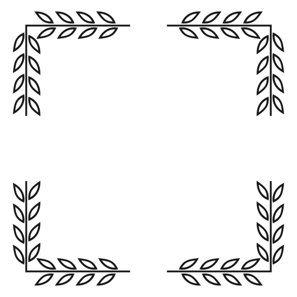 Simple tropical outline frame vector
