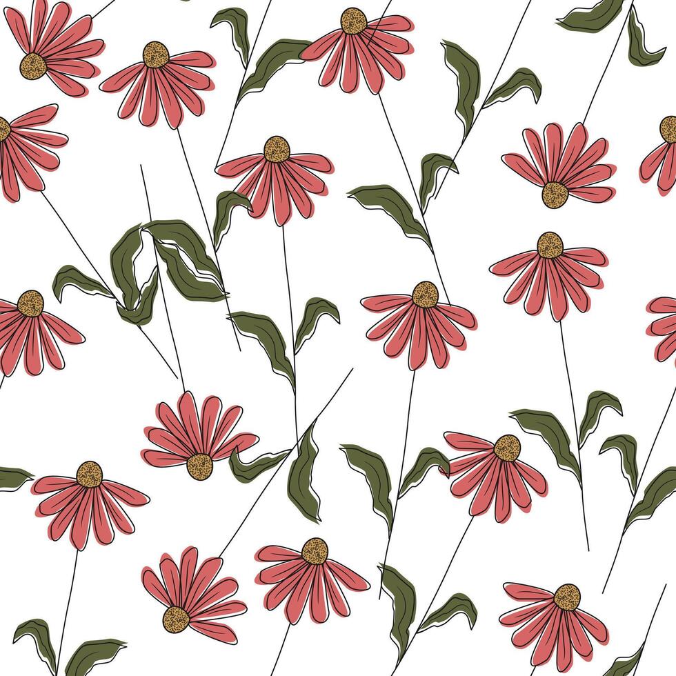 Daisy flower pattern background vector
