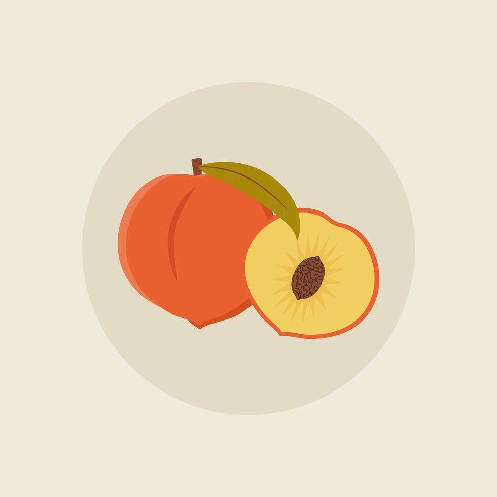 Cute Peach design icon vector