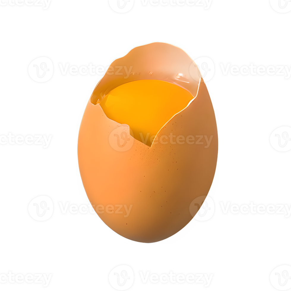AI generated Chicken broken egg isolated on transparent background png