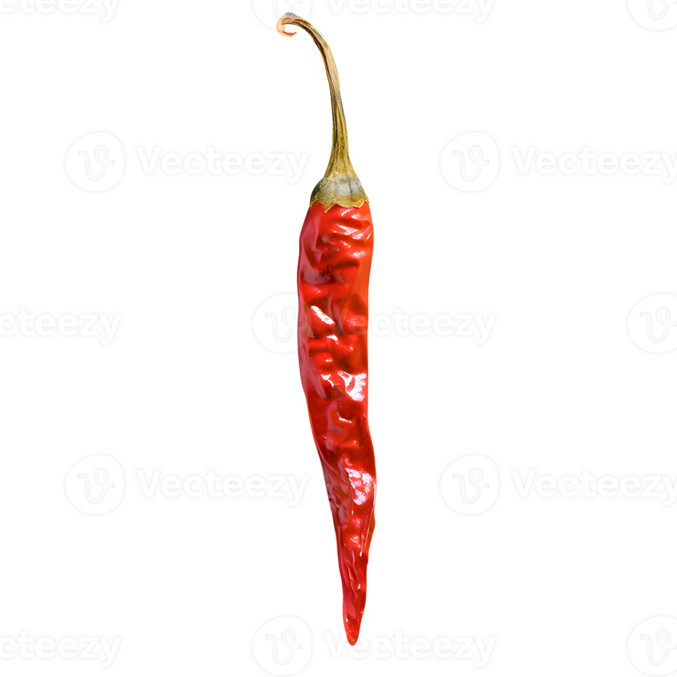 AI generated Dried red chili or chilli cayenne pepper isolated on transparent background png