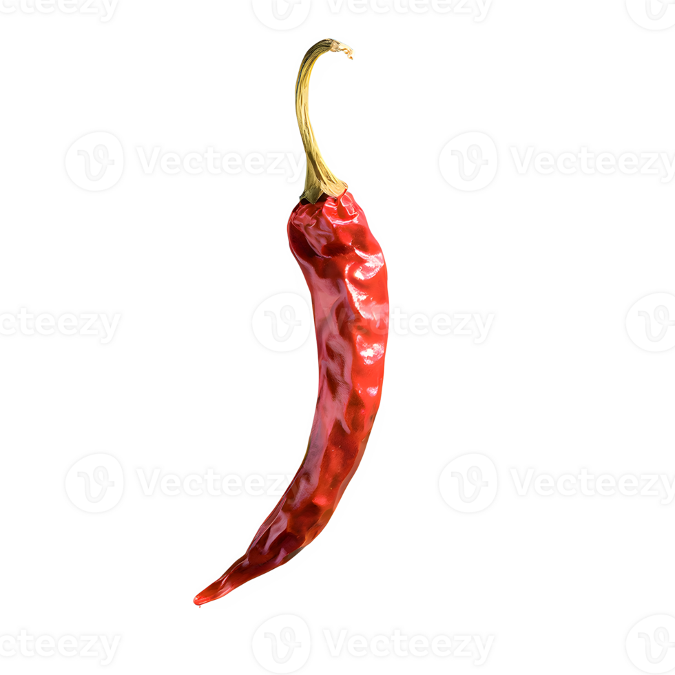 AI generated Dried red chili or chilli cayenne pepper isolated on transparent background png