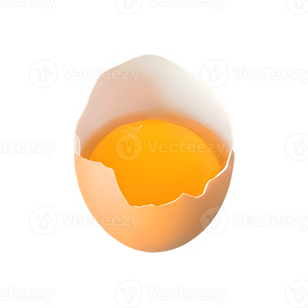 AI generated Chicken broken egg isolated on transparent background png