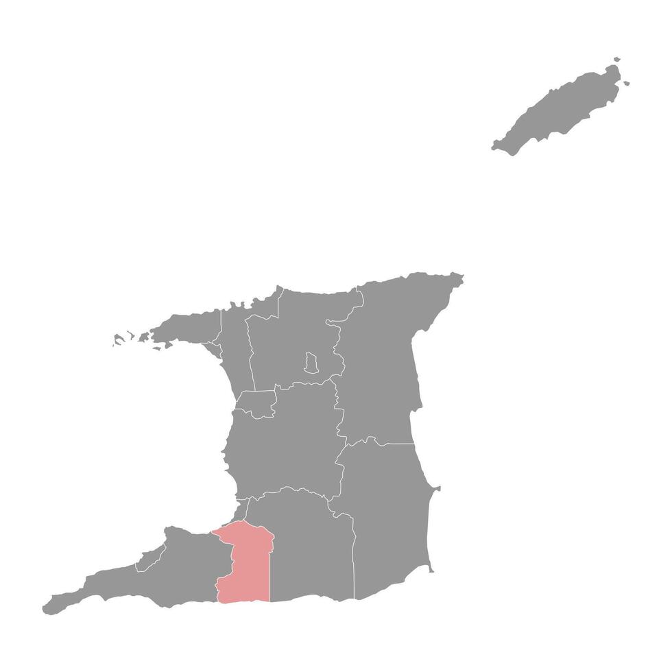 Penal Debe region map, administrative division of Trinidad and Tobago. Vector illustration.