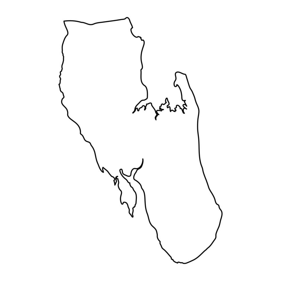 unguja sur región mapa, administrativo división de Tanzania. vector ilustración.