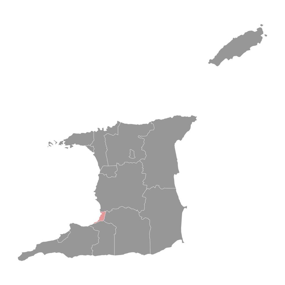 San Fernando map, administrative division of Trinidad and Tobago. Vector illustration.
