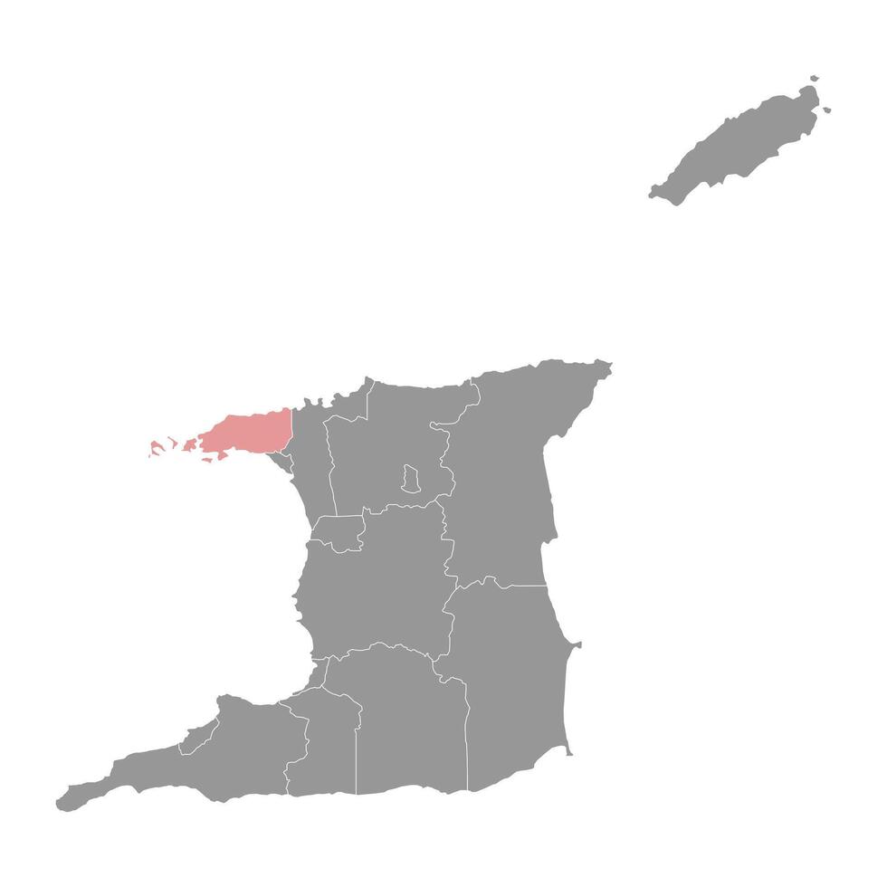 Diego Martin region map, administrative division of Trinidad and Tobago. Vector illustration.