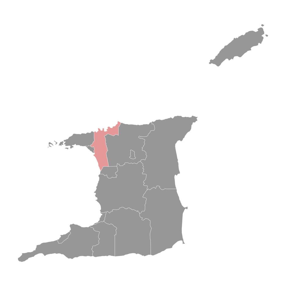 San Juan Laventille region map, administrative division of Trinidad and Tobago. Vector illustration.