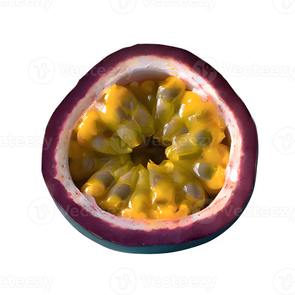 ai generiert Leidenschaft Obst Passiflora Edulis isoliert auf transparent Hintergrund png