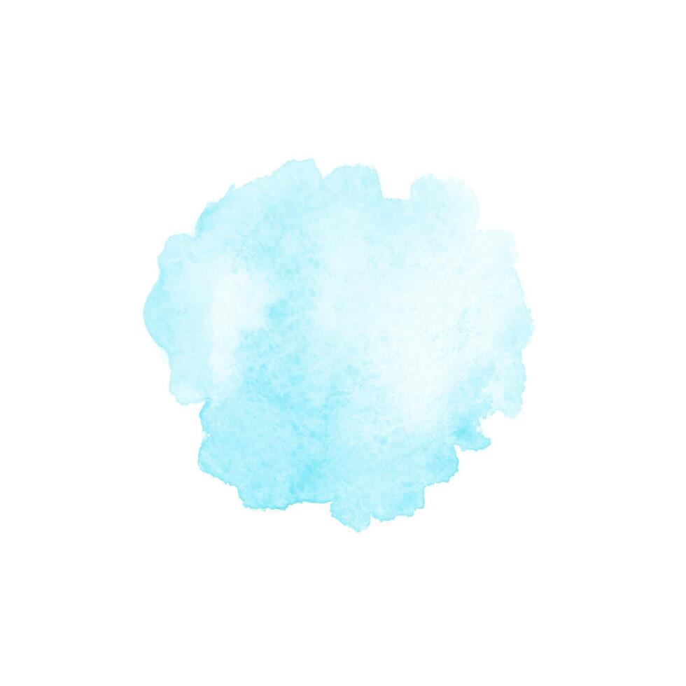 Abstract pattern with blue watercolor cloud. Cyan watercolour water brash splash texture vector