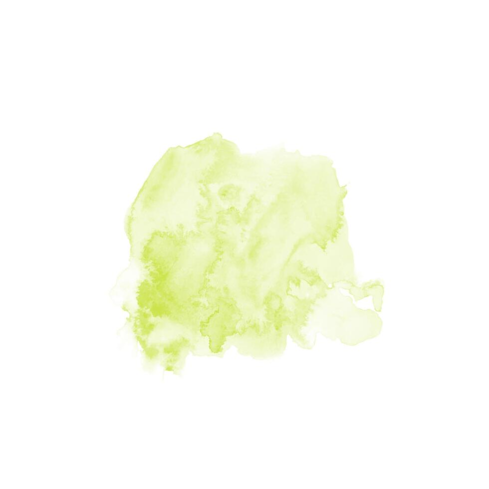 Salpicaduras de agua acuarela verde abstracto sobre un fondo blanco. vector