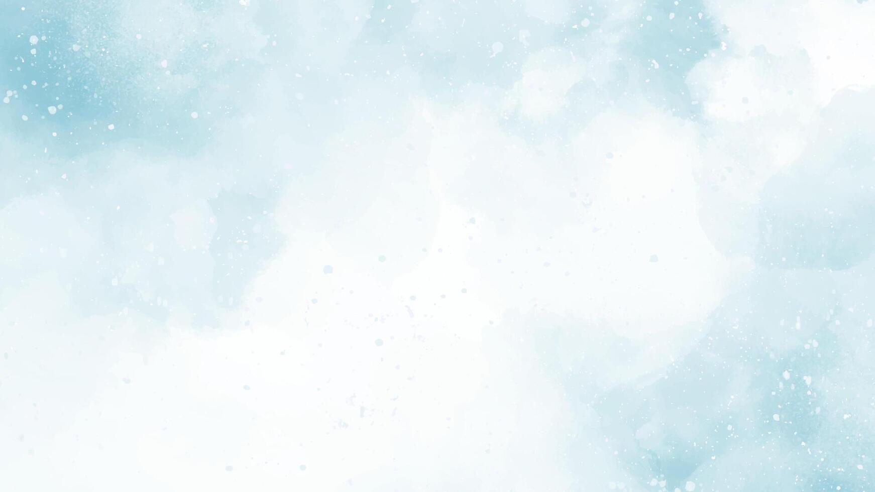 fondo de acuarela de invierno azul abstracto. patrón de cielo con nieve vector