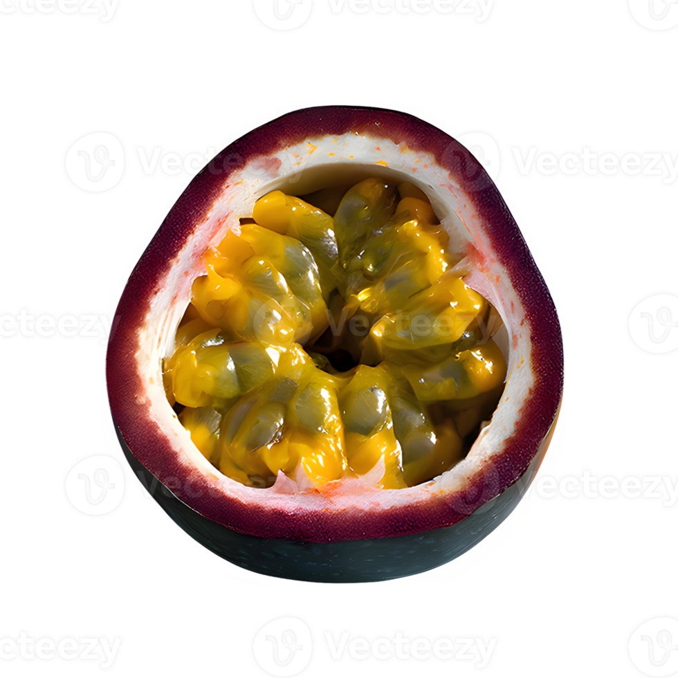 AI generated Passion fruit passiflora edulis isolated on transparent background png