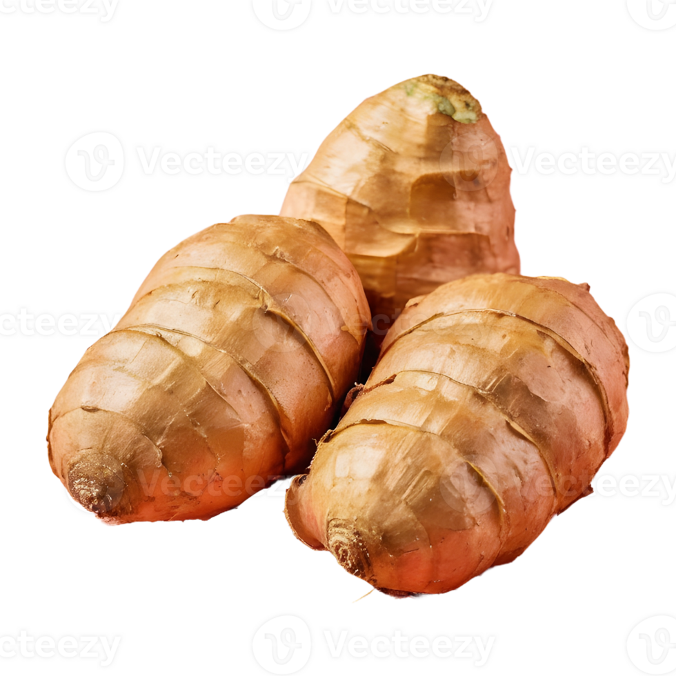 AI generated Transparent background highlights fresh ginger isolated png