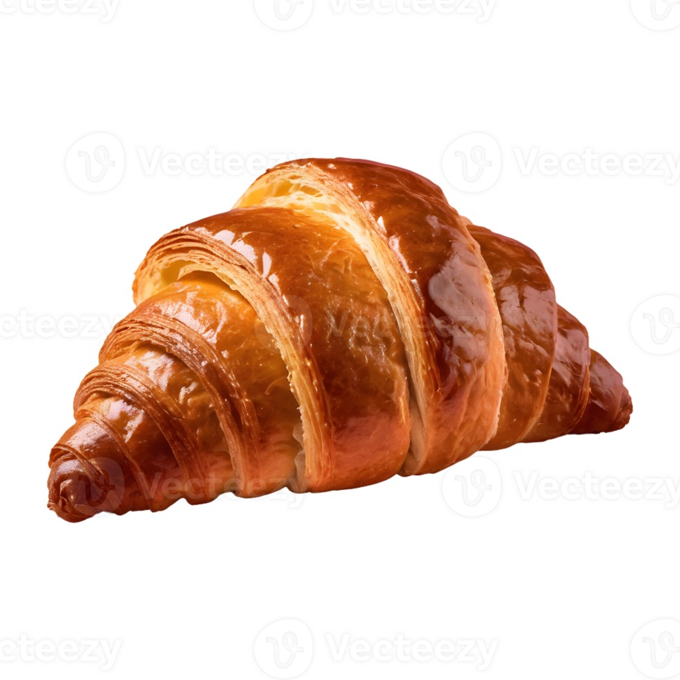 AI generated croissant on transparent background isolated png