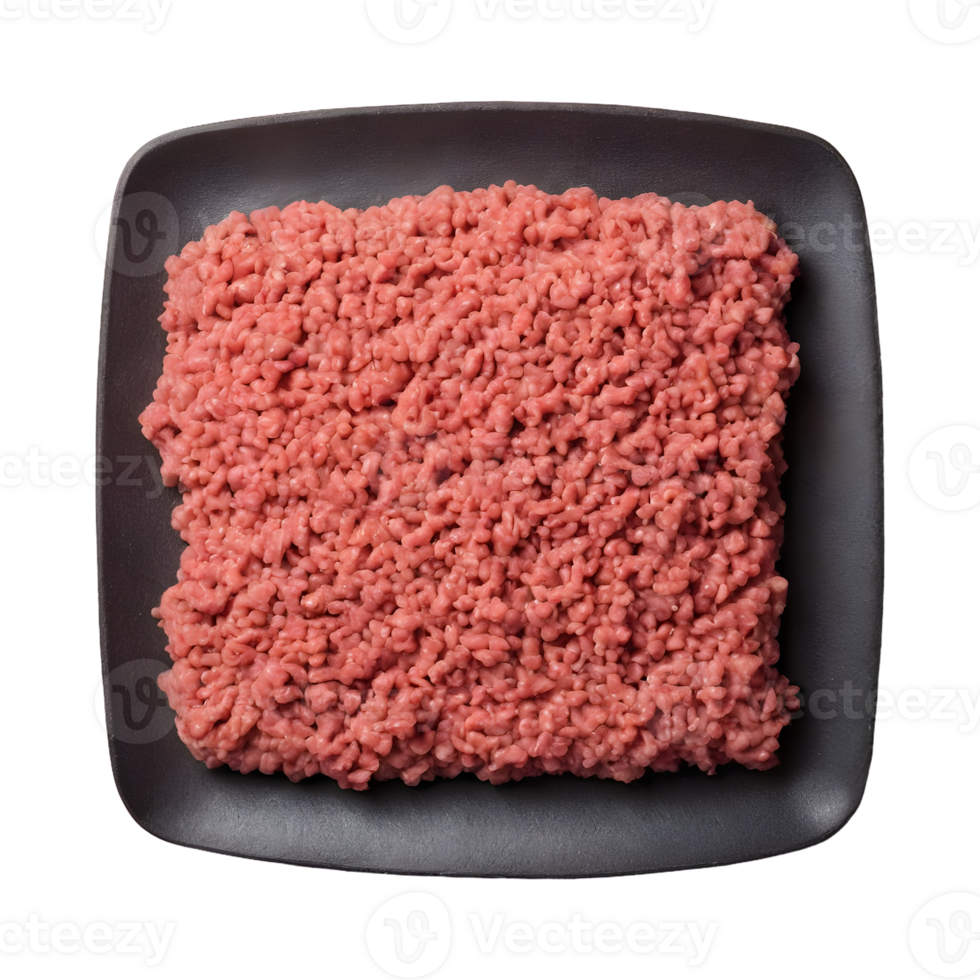 AI generated Prepared raw ground beef for cooking isolated png