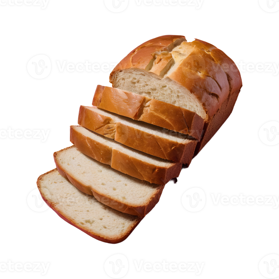 AI generated Sliced bread displayed on a transparent background isolated png