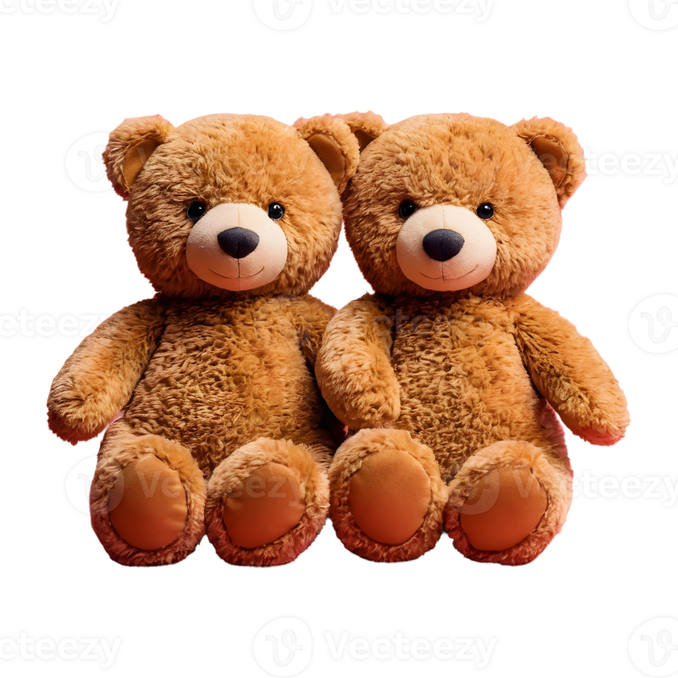 AI generated Pair of cuddling teddy bears isolated png