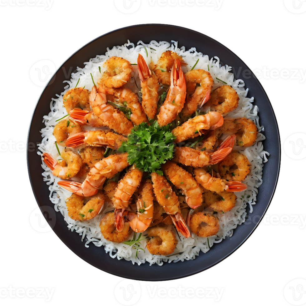 AI generated Crispy seafood dish isolated png