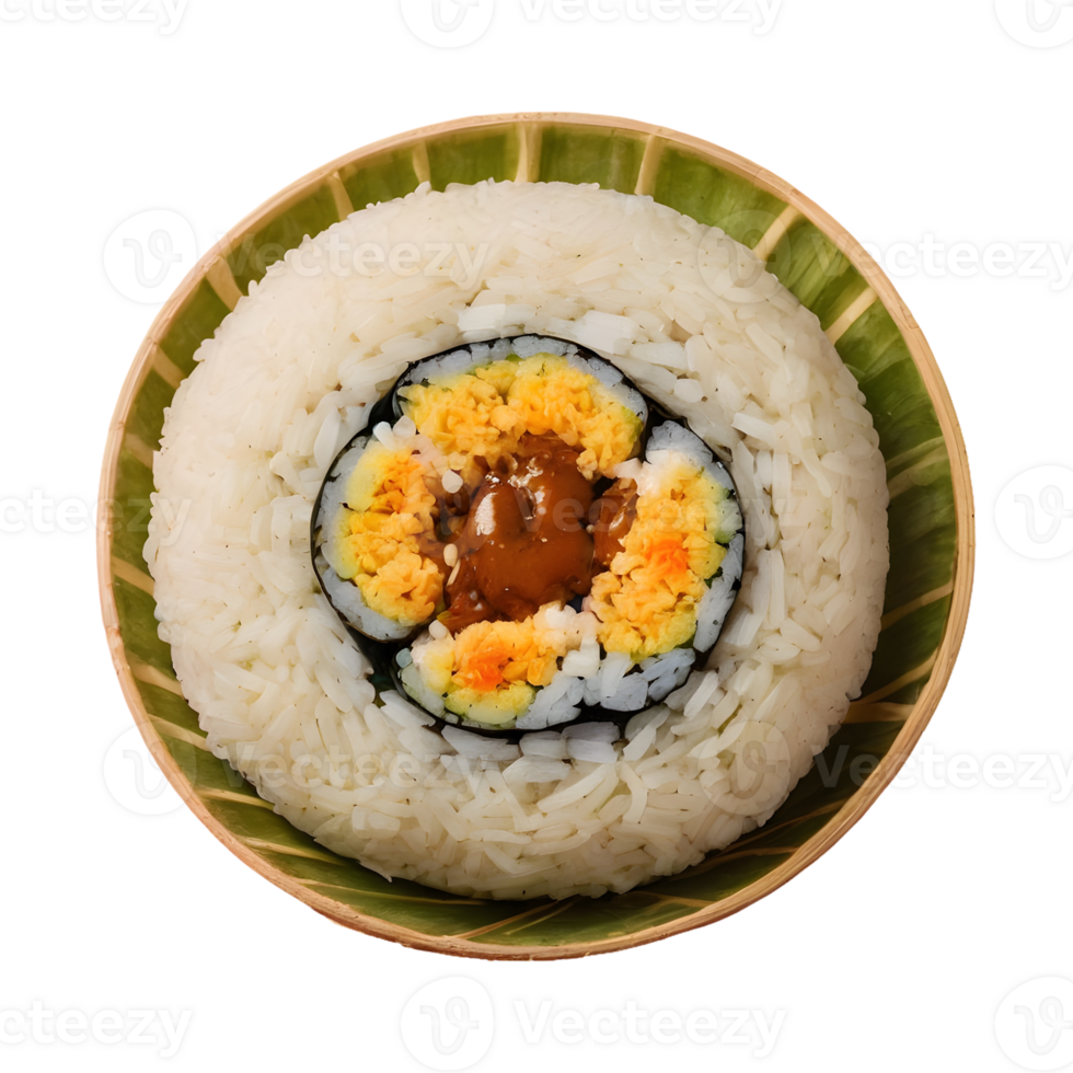 AI generated Japanese rice filled baked roll isolated png