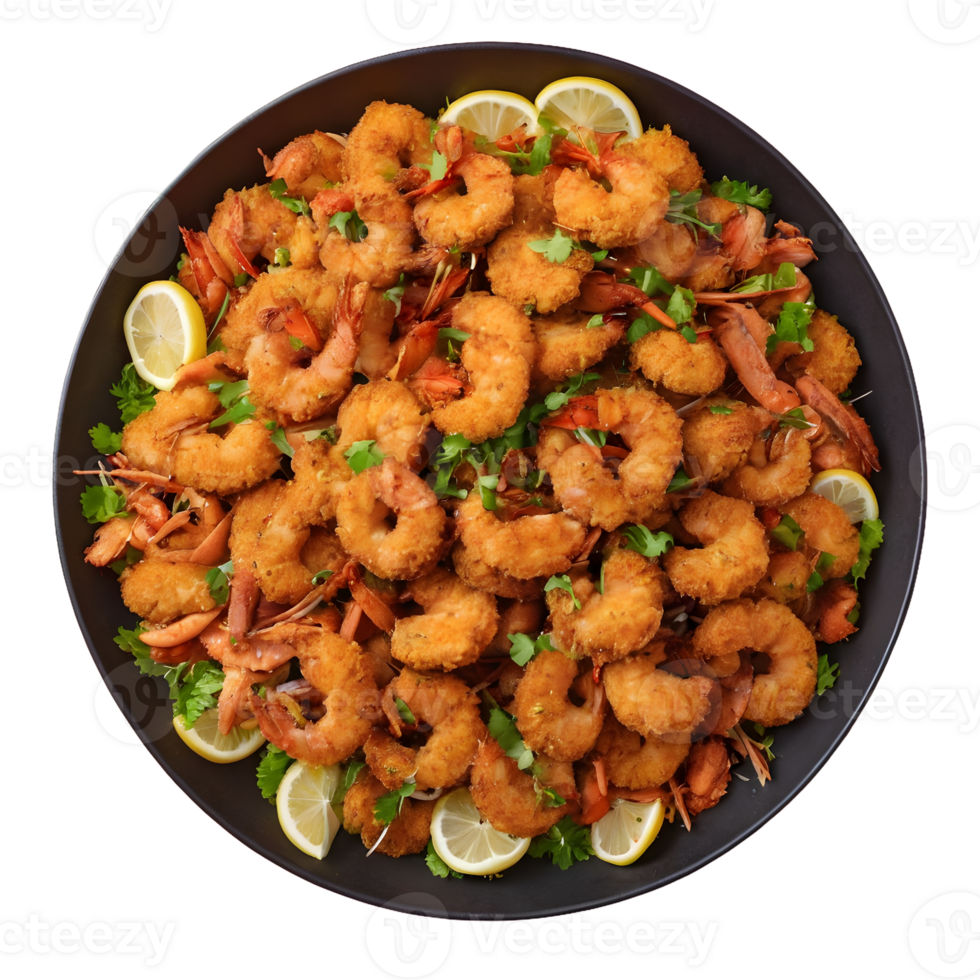 AI generated Crispy seafood dish isolated png